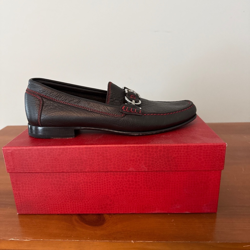 Donald J Pliner Men’s expresso Buckskin Loafers
